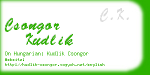 csongor kudlik business card
